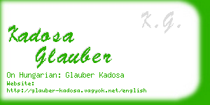 kadosa glauber business card